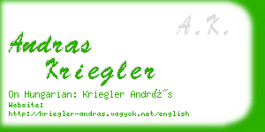 andras kriegler business card